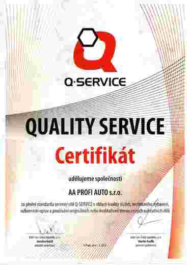 Osvědčení kvality Q-service